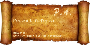 Poszert Alfonza névjegykártya